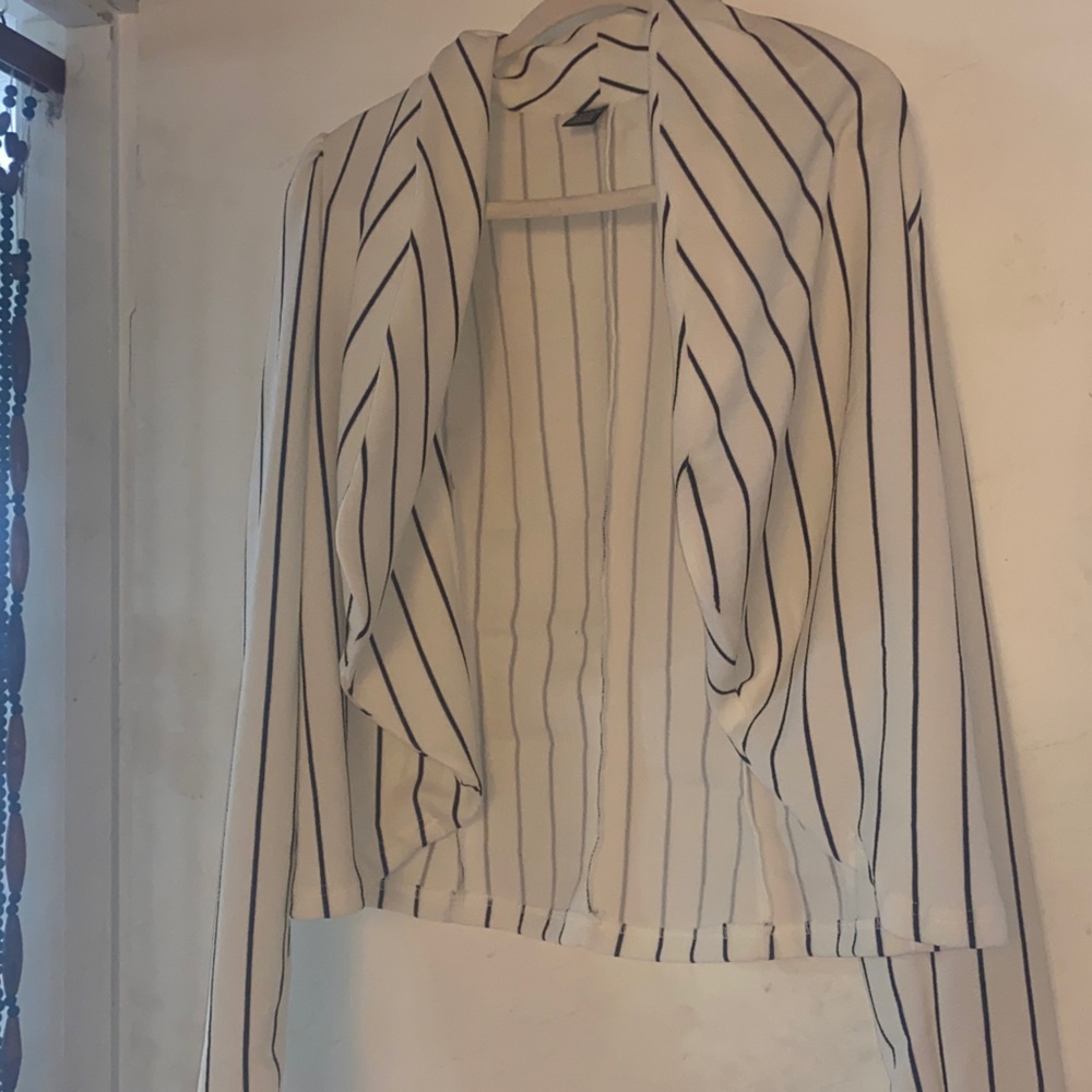Striped white and Black Blazer
